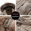 Heren Down Men 2023 Winter lange casual bont kraagkap jas Parkas Outdoor Fashion Warm Fleece Dikke katoenen jas Parka