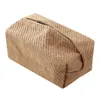 Boîtes à mouchoirs Serviettes nordiques Ins blé oreille Texture boîte à mouchoirs papier sac de rangement tissu boîte à mouchoirs voiture boîte de rangement de mouchoirs salon décor à la maison Z0505