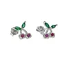 Boucles d'oreilles en argent Sterling 2023 pour femmes, bijoux délicats en forme de cerise, 2 couleurs, Cool, été, mignon, cadeau de mariage, 925