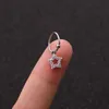 High Quality Stainless Steel Flower Cross Star Drop Earrings Fashion Pendants Cubic Zircon Ear Bone Studs Piercing Ring Accessories Cz Stone Boucle For Girls Women