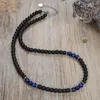 Catene La collana di agata nera in pietra naturale con occhio di tigre della coppia non è una bella gioielleria di moda in acciaio 45/50 / 60mm