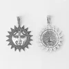 Pendant Necklaces 2Pcs Tibetan Silver Large Celestial Sun Face Charms With Bail Clasp For DIY Necklace Jewelry Making Supplies