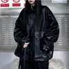 Jackets femininas Jaqueta de couro Deeptown Mulheres góticas de grandes dimensões Harajuku Fashion Streetwear Feminino coreano Black Goth Casacos