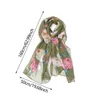 Foulards Femmes Été Printemps Long Doux Pour Léger Châle Floral Wrap Écharpe Georgette Soie Neck Guard