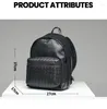 Backpack 2023 Brand Echte lederen mannen Ruggezakken Fashion Echte natuurlijke student Boy Luxe Weave Computer Laptop Bag