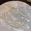 Choker Real Natural Barokke zoetwaterparl ketting voor vrouwen meisje geschenken onregelmatige witte 5 mm sieraden 2023