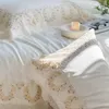寝具セットユーカリリヨセルソフトシルキーサマー掛け布団セットエレガントなフレンチレースキルトベッドシート枕カバー