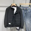 Мужские куртки корейский стиль мужская повседневная тонкая куртка весна большая карманная стойка мода мода стройная одежда мужской бренд одежда черный белый