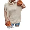 Women's Sweaters Sweater Contrast Colors Knitted Turtle Neck Flare Sleeve Lady Winter Top For Home