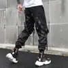 Erkek pantolon hip hop siyah kargo joggers eşofman tulumları kurdele sokak kıyafeti harem kadın modası pantolon 230504