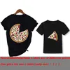 Famille correspondant tenues été famille correspondant t-shirt pizza dessin animé motif papa fils maman fille t-shirts top mode coton à manches courtes vêtements 230505