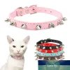 Todo-fósforo Cool Cat Dog Collar Gatos Perro Collares con tachuelas de cuero para perros pequeños medianos Chihuahua 5 colores