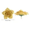 Decorative Flowers 10/20/30Pcs Gold Silver Artificial Rose Silk Flower Head DIY Scrapbook Accessories Fake Wedding Party Home Decoration