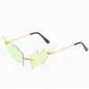 Sunglasses Mosengkw Vintage Irregular Women Rimless Eyeglasses Luxury Candy Color Party Alloy