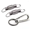 Keychains 3Pcs Quick Release Keychain Titanium Swivel Clip With Carabiner And Keyrings