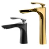 Bathroom Sink Faucets Gun Grey Solid Brass Basin Mixer & Cold Single Handle Deck Mounted Lavatory Copper Taps Gold/Black