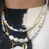 CARKER 2023 Jóias artesanais Creative Creative Half Chain Pearls Declaração Bijoux Declaração de água doce Pérola Aweigh Colar para mulheres