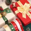 Adornos navideños 2023, cintas de grogrén estampadas para envolver regalos, decoración de boda, lazos para el pelo de Navidad, año de Navidad DIY