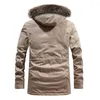 Herren Unten Männer 2023 Winter Lange Lässige Pelzkragen Kapuzenjacke Parkas Outdoor Mode Warme Fleece Dicke Baumwolle Mantel Parka