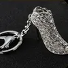 Keychains Indusleaves Creative Gifts Fashion Personality Ladies Crystal High Heels Metal Key Chain Car Advertising Ring Pendant