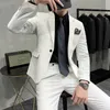 Herrenanzüge Blazer JacketPants Herrenanzüge Costum Solid Formal Work Business Smoking Male 2 Pcs Casual Terno Wedding Party Terno Suit Slim Blazer 230505