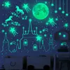 Wallpapers Luminous 3D Moon Stars Wall Stickers Glow In The Dark Unicorn Stickers For Kids Room Baby Bedroom Ceiling Home Decortion Decals 230505