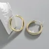 Hoop Earrings 925 Sterling Silver For Women Tube Round Circle Earings Korean Stylish Elegant Fine Jewelry Wedding Party Gift