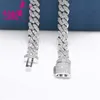 D VVS 6 mm Moissanite S925 Wit en geel goudplaat Hiphop Cubaanse ketting Ketting Iced Cuban Link Chain Men and Women Gifts