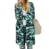 Casual jurken est dames lente herfst v-hals camouflage patroon street mode serie losse hoogwaardige zachte lange vest vrouw