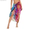 Kvinnors badkläder Twill Cotton Pareo Beach Cover-ups Creative Color Design Women Beach Dress Bikini Badning Badkläder Cover Up Sarong Wrap Scarf T230505