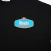 Мужская футболка дизайнерская модная одежда футболка для конкурса значковые значки High Street Lose Tuessize Trend Brand Rhude с коротким рукава