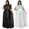 زائد فساتين الحجم فستان الصيف dres size mesh مع بطانة النمر بطانة الشفافة نادي حفلة مثير maxi الجملة Drop 230504