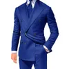Mäns kostymer Blazers Men's Yellow Double Breasted Slim Fit Set Popular Polo Custom Two Piece Wedding Groom Tuxedo Men's Fashion Jacket med Pant 230505