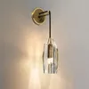 Lampa ścienna cała miedziana post nowoczesna lekka luksus prosty kryształowy hongkong kreatywny salon sypialnia łazienka