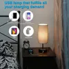 Table Lamps Lamp With USB Port Touch Control 3 Way Dimmable Nightstand Fabric Shade For Bedroom Living Room Office US Plug