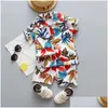 Clothing Sets Boys Summer 1 2 3 4 Years Kid Baby Set Fashion Beach Leaf Flower Print Shirt Holiday Outfit Costume C1016 Drop Deliver Dhid5