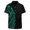 Camisas casuais masculinas neo-polinésia Samoana sereia Tribal decote em V Camisa de manga curta Islanda ilhagem Tribal 230505