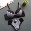 Bras Sets New Sexy Thong Bra Set For Women Lace Lady Push Up Underwear Bra and Panty Lingerie Size 32 34 36 38 40 42 44 A B C D DD E Cup 230505