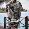 Męskie dresy luksusowe koszulę polo set Summer Vintage Tracksuit swobodny stylowy strój mężczyzna 2PC Suit Hawaii Style odzież Streetwear 230504