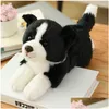 Poupées en peluche Simation Border Collie Chien Peluche Super Haute Qualité Hound Pour La Maison De Luxe Décor Pet Amant Cadeau D'anniversaire J220729 Dro Dhetd