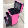 Valises Femmes Mignon Rose Chariot Cosmétique Cas Roulant Bagages Hommes Dominateur Noir Ongles Maquillage Boîte À Outils Beauté Tatouage