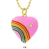 Chaînes 8 couleurs de bonbons colorés choix bohême coeur pendentif à breloques pour femmes Vintage chaîne collier gouttes d'huile bijoux cadeau