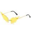 Sunglasses Mosengkw Vintage Irregular Women Rimless Eyeglasses Luxury Candy Color Party Alloy