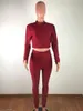 Dames tweedelige broek Solid Casual Training Trainsuit Women Set pullover crop top en leggings 2 sets zweetpakken vrouwelijke sportkleding outfits