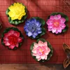 Decorative Flowers 5PCS Artificial Water Lily Flower Lamp Floating