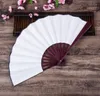 Parti lehine 50pcs katlanır fan siyah beyaz kumaş ahşap el diy zanaat sanat ekim süsleri erkekler açık hava büyük 33cm toptan