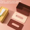 Tissue Boxes Napkins 1pcs Tissue Box Holder Household Wooden Cover Paper Container Napkin Storage Case Phone Bracket Slot Design for Living Room Z0505