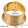 Necklace Earrings Set UDDEIN / Bracelet Sets Gold Color Leather Vintage Statement Maxi Collar African Choker