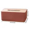 Tissue Boxes Napkins 1pcs Tissue Box Holder Household Wooden Cover Paper Container Napkin Storage Case Phone Bracket Slot Design for Living Room Z0505