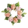 Dekorativa blommor modern blommig krans handgjorda runda hemdörrar simulerade hortensia girland utsökt utförande parti tillbehör
